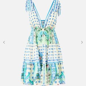 Camilla Blue and Green Patterned Midi Dress